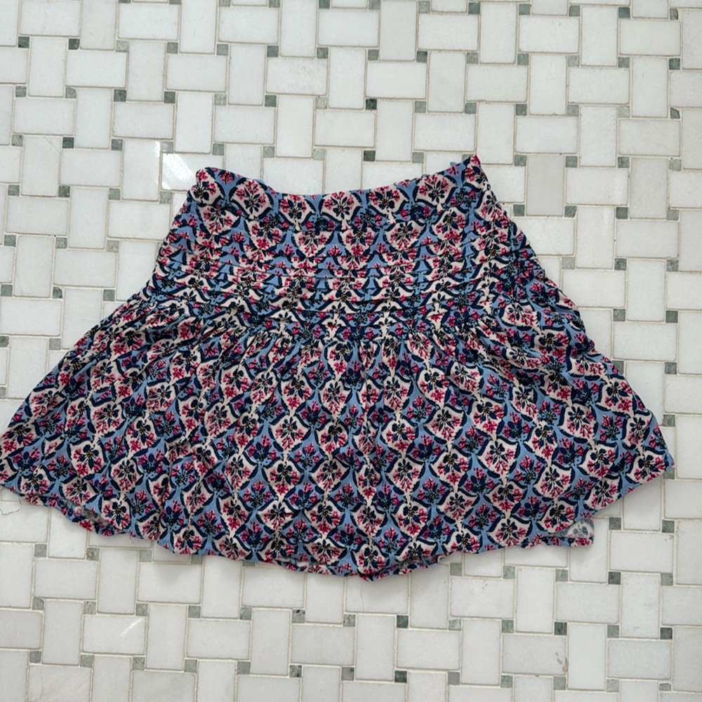 Zara Printed Pintuck Skirt